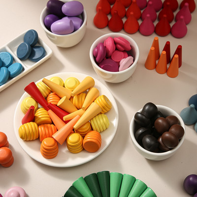 243 Chiếc Gỗ Cầu Vồng Khối Xây Dựng Bộ Montessori Mở Kết Thúc Sáng Tạo Đồ Chơi Xây Dựng Nhiều Hình Dạng Màu Sắc Nhận Thức Tinh Tế Động Cơ Quà Tặng Cho Trẻ Mới Biết Đi Trẻ Từ 3 Tuổi trở lên