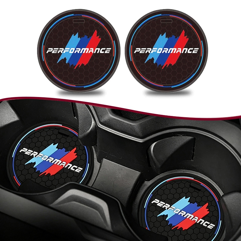 BMW M Sợi Carbon Lót Ly Xe Ô Tô Silicone Thảm Chống Trượt Cho BMW F10 E46 F30 E90 G20