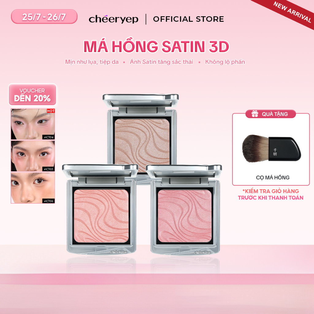 [CHÉERYEP OFFICIAL] Phấn Má Hồng Trang Điểm Cao Cấp Ánh Nhũ Satin Tự Nhiên Tiệp Vào Da Mịn Như Lụa | BigBuy360 - bigbuy360.vn