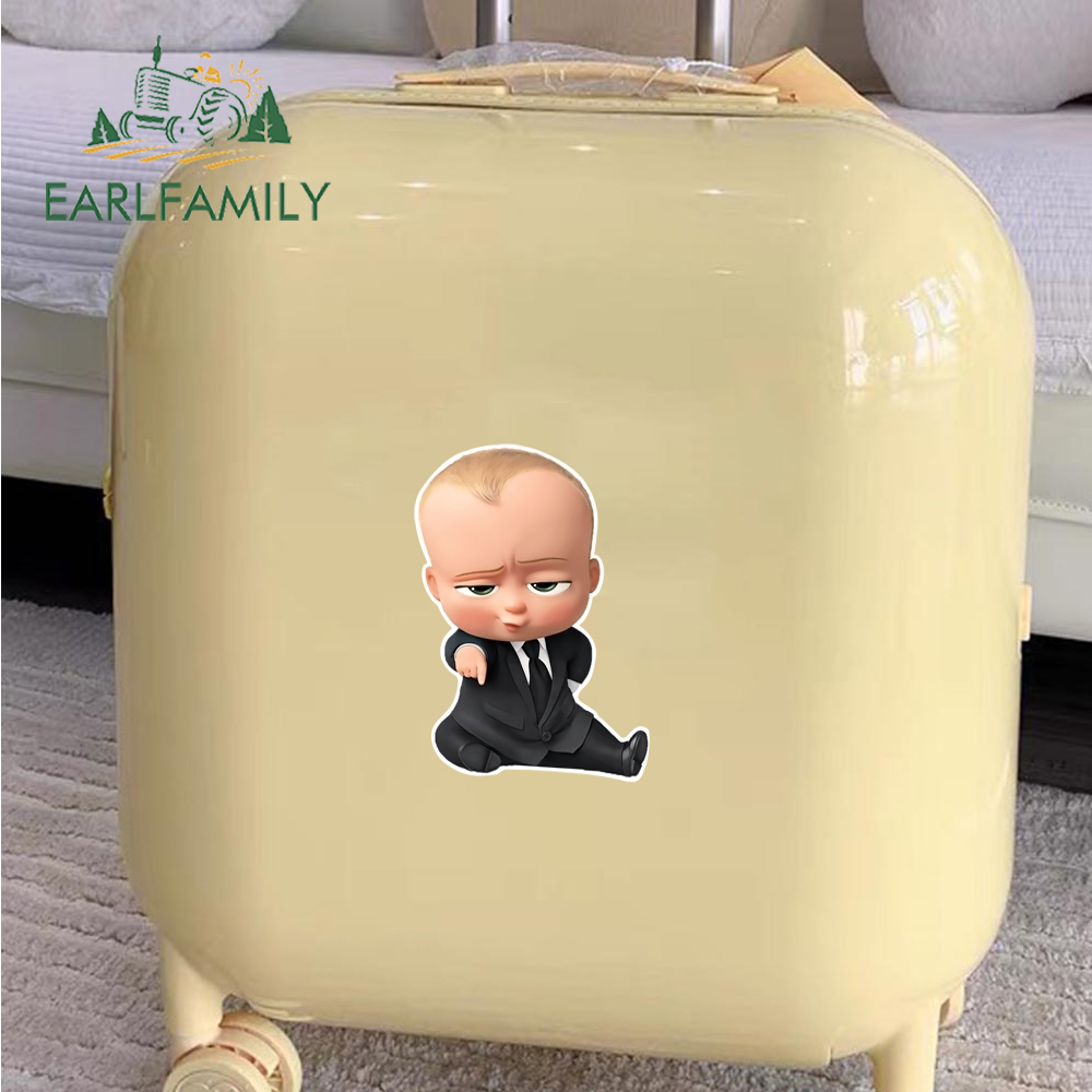 EARLFAMILY 13cm Sáng Tạo Cho The Boss Baby Xe Dán Và Đề Can Dễ Thương Chống Thấm Nước Cắm Trại JDM W