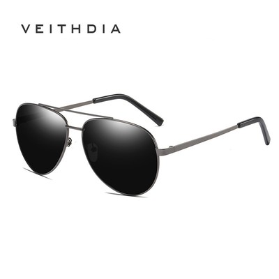 Kính râm Aviator cổ điển mới VEITHDIA Khung kim loại chống tia cực tím Kính râm lái xe thời trang nam GS6064