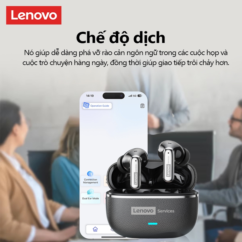 Tai nghe chơi game Lenovo LE208 AI Tai nghe Bluetooth Chất lượng âm thanh HIFI 36 giờ AI Dịch thời gian thực IPX5 Bluetooth chống nước 6.0 | BigBuy360 - bigbuy360.vn