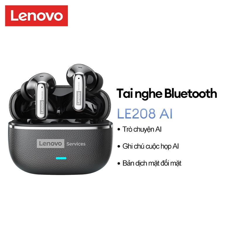 Tai nghe chơi game Lenovo LE208 AI Tai nghe Bluetooth Chất lượng âm thanh HIFI 36 giờ AI Dịch thời gian thực IPX5 Bluetooth chống nước 6.0 | BigBuy360 - bigbuy360.vn