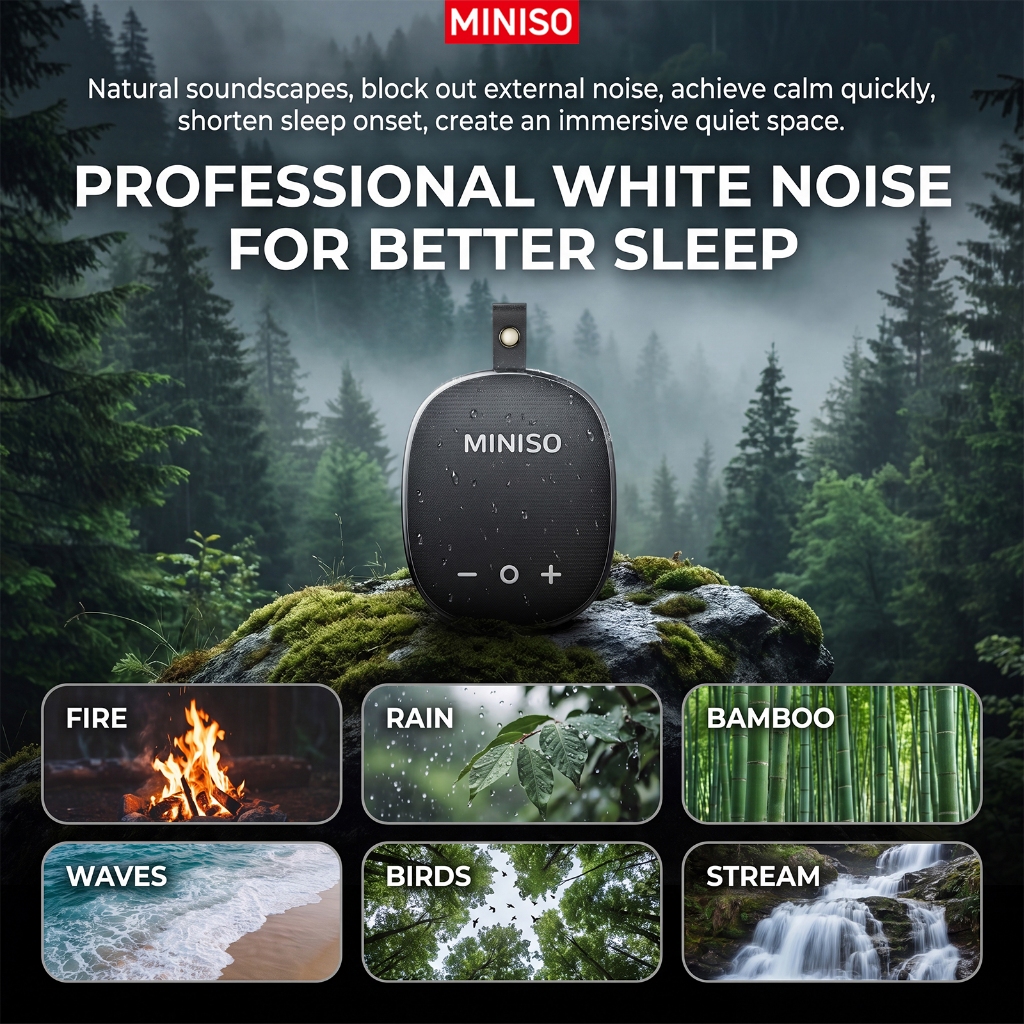 Bảo hành 1 năm Loa ngủ Bluetooth MINISO M105 Phiên bản Bluetooth 6.0 Di động Âm thanh nổi nhỏ 3D Stereo Âm thanh vòm IPX5 Life Chống nước | BigBuy360 - bigbuy360.vn
