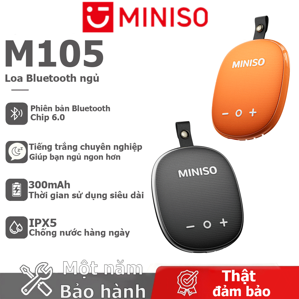 Bảo hành 1 năm Loa ngủ Bluetooth MINISO M105 Phiên bản Bluetooth 6.0 Di động Âm thanh nổi nhỏ 3D Stereo Âm thanh vòm IPX5 Life Chống nước | BigBuy360 - bigbuy360.vn