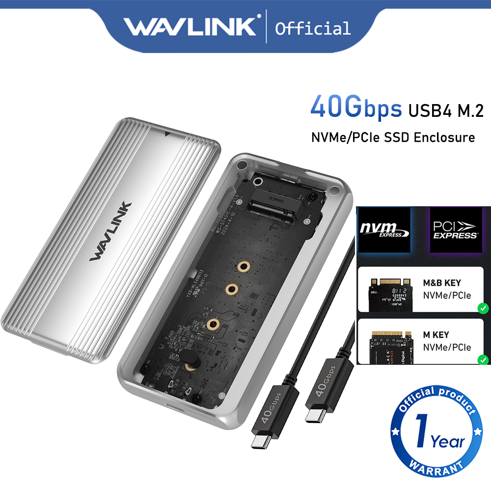WAVLINK 40Gbps PCIe NVMe SSD Vỏ USB4 Vỏ ổ cứng gắn ngoài