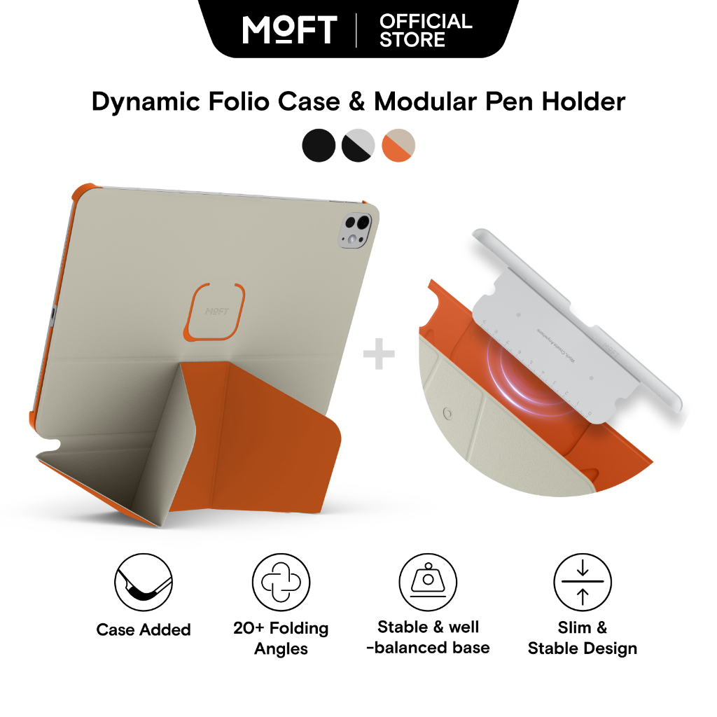 Ốp lưng Folio động MOFT có giá đỡ bút chì Tương thích với iPad Air 11 M3 / M4 (2026) & Pro 13 M4 / M