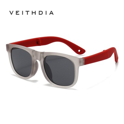 VEITHDIA  Kính râm phân cực silicon có thể gập lại Kids Chống tia cực tím Tuổi 6-12 23101