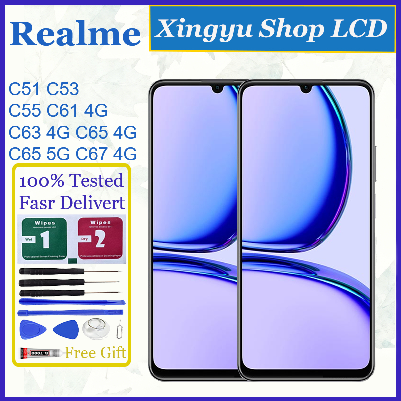 Dành Cho Realme C51 C53 C55 C61 4G C63 4G C65 4G C65 5G C67 4G Màn Hình LCD Màn Hình Cảm Ứng Bộ Số H
