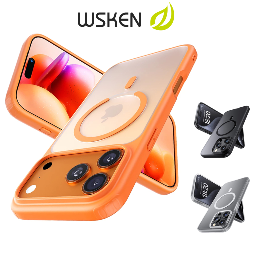 [Bảo Vệ 360] WSKEN Ốp Lưng iPhone 17 Pro Max Mờ Chống Dầu Chống Trơn Full Bảo Vệ Chống Sốc Từ Tính C