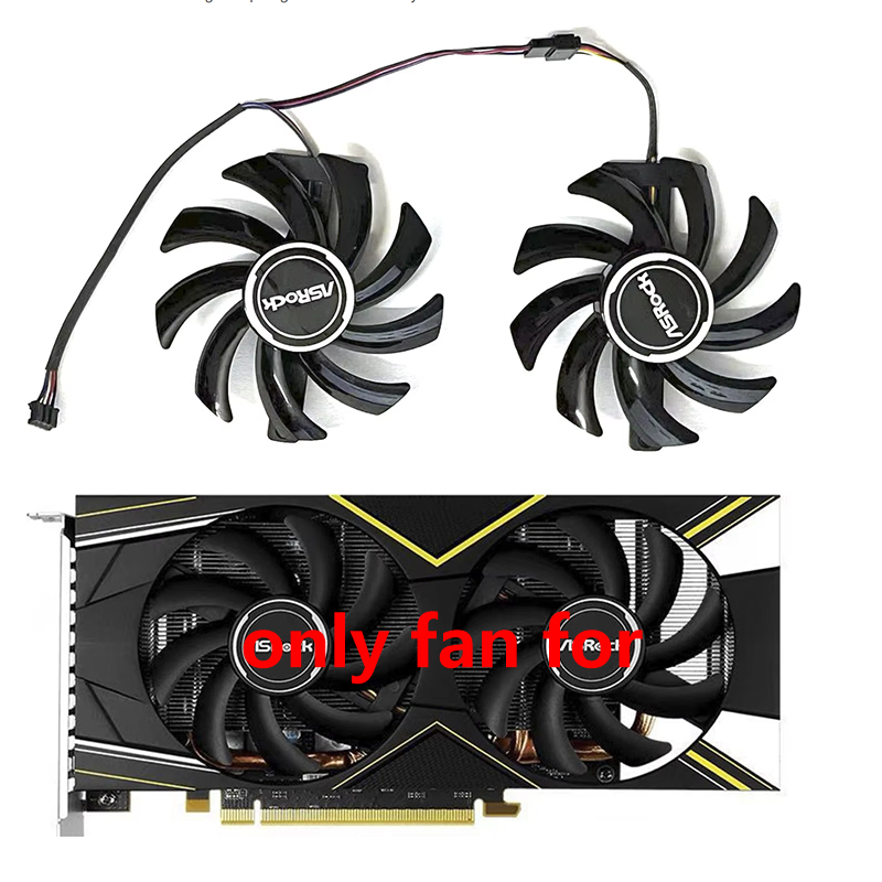 Quạt GPU RX5600 XT 4PIN PVA080E12R DC 12V 0.5A Dành Cho ASRock RX 570 590 5500XT 5600XT Quạt Làm Mát
