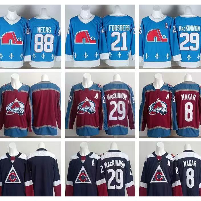 NHL Khúc Côn Cầu Jersey Avalanche Khúc Côn Cầu Jersey hiphop Rời Kích Thước Lớn Tay Dài Thêu Thể Tha