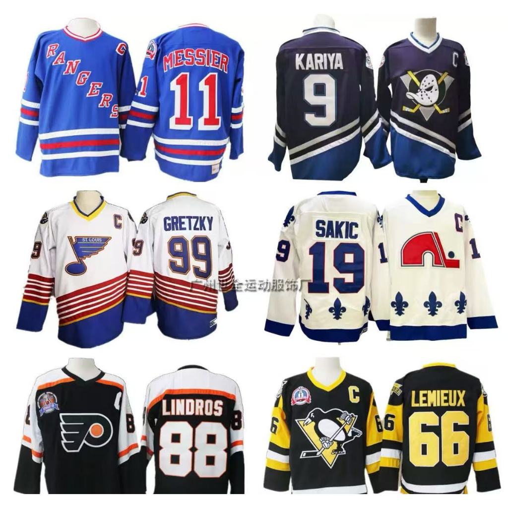 Retro NHL Khúc Côn Cầu Jersey Plus Kích Thước Khúc Côn Cầu Jersey hiphop Rời Dài Tay Đào Tạo Jersey 
