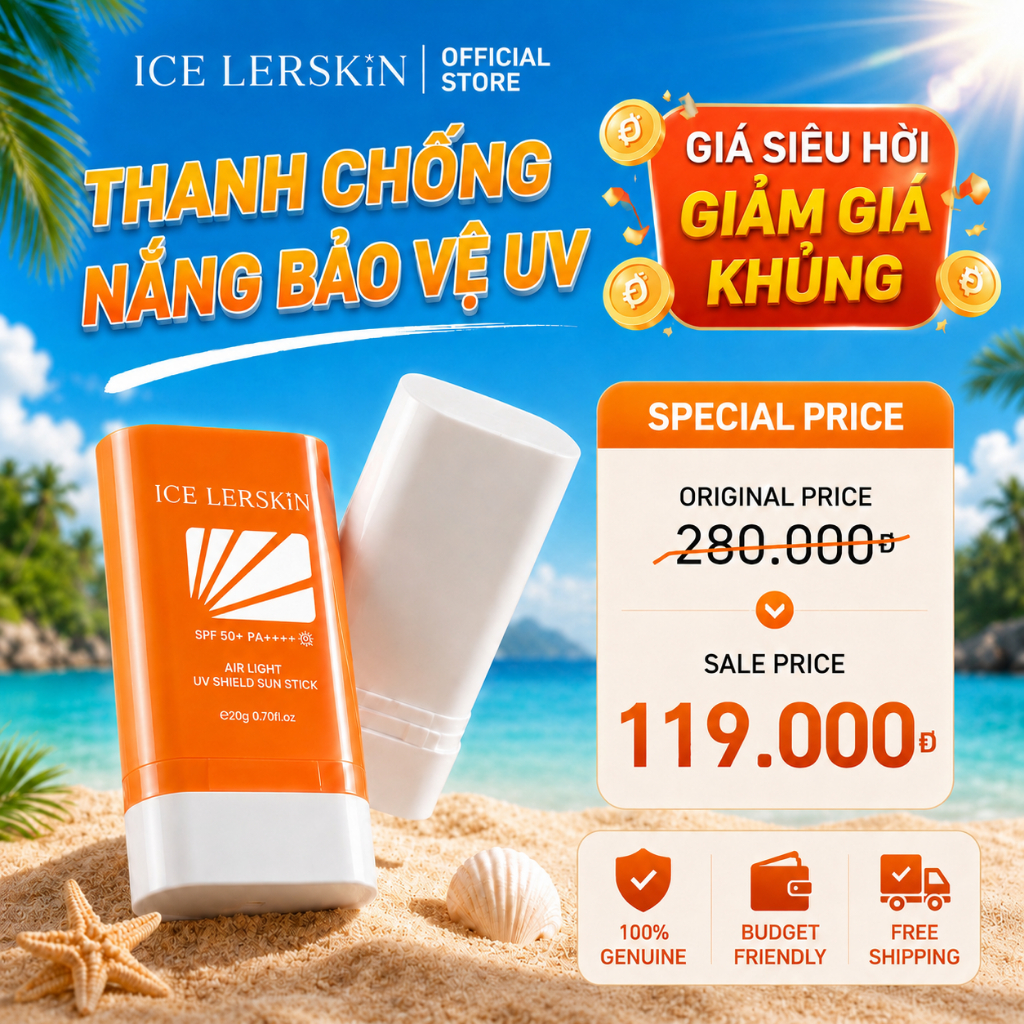 Kem Chống Nắng ICE LERSKIN SPF 50 + PA + + + Chống Nắng Kiểm Soát Dầu Chống Mồ Hôi 20g