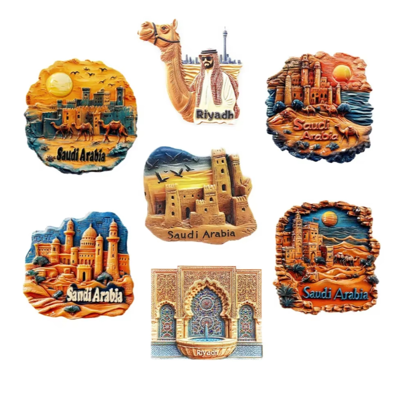 Châu Á Ả Rập Saudi Riyadh Bahrain Lưu Niệm Du Lịch Từ Miếng Dán Tủ Lạnh Từ Tính Trang Trí Tủ Lạnh Bà