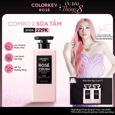 [LỰA CHỌN CỦA HƯƠNG GIANG] Sữa Tắm COLORKEY ROSÉ CRUSH, Niacinamide Dưỡng Sáng Da, Lưu Hương Lâu 400ml