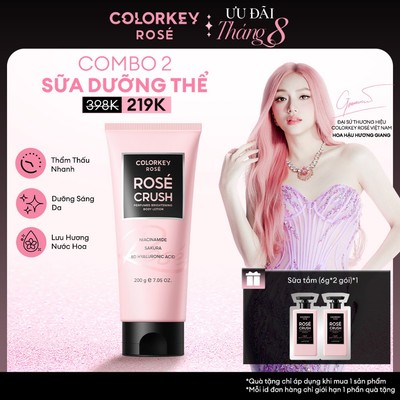Sữa Dưỡng Thể COLORKEY ROSÉ Hương Nước Hoa – Dưỡng Ẩm, Sáng Da, Niacinamide, Thơm Lâu 200ml