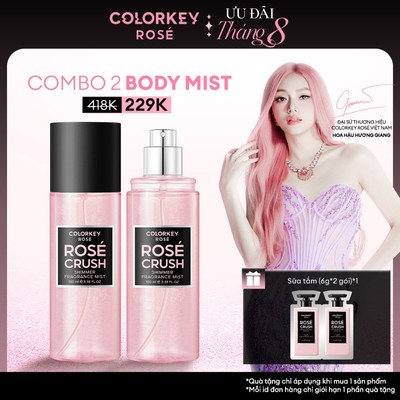 [LỰA CHỌN CỦA HƯƠNG GIANG] Xịt Thơm Toàn Thân Body Mist COLORKEY ROSÉ – Thơm Lâu, Nhũ Mịn Lấp Lánh 100ml