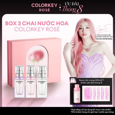 COLORKEY ROSÉ Box Quà Tặng Nước Hoa 3 Chai - Set Nước Hoa Thơm Lâu, Mùi Hương Đa Dạng 10ml