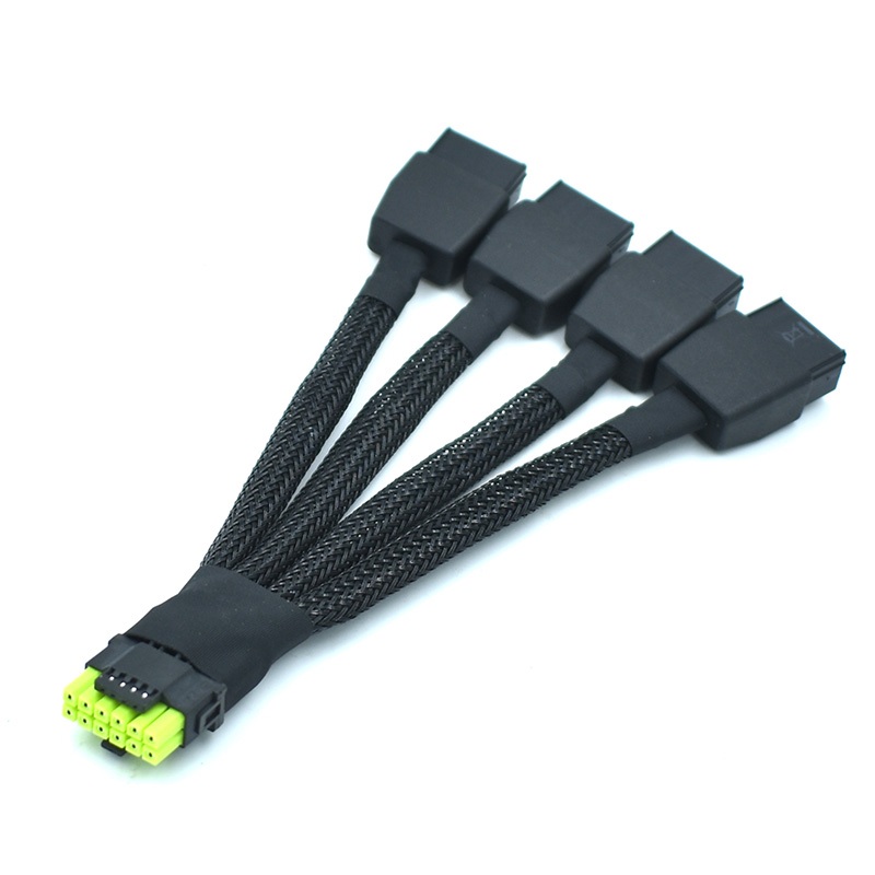 4x8pin PCI-e đến 16Pin (12 + 4) Đầu nối PCI-e 5.0 12VHPWR Cáp nối dài 16P Tương thích cho dòng GPU R
