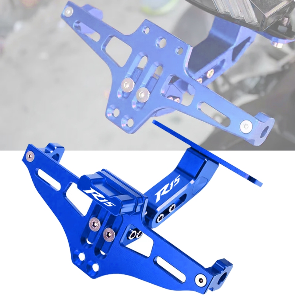 Dành Cho Xe YAMAHA YZF-R15 V1 V2 V3 V4 R15M 2013-2023 Có Thể Điều Chỉnh CNC Biển Số Giá Đỡ Biển Số T