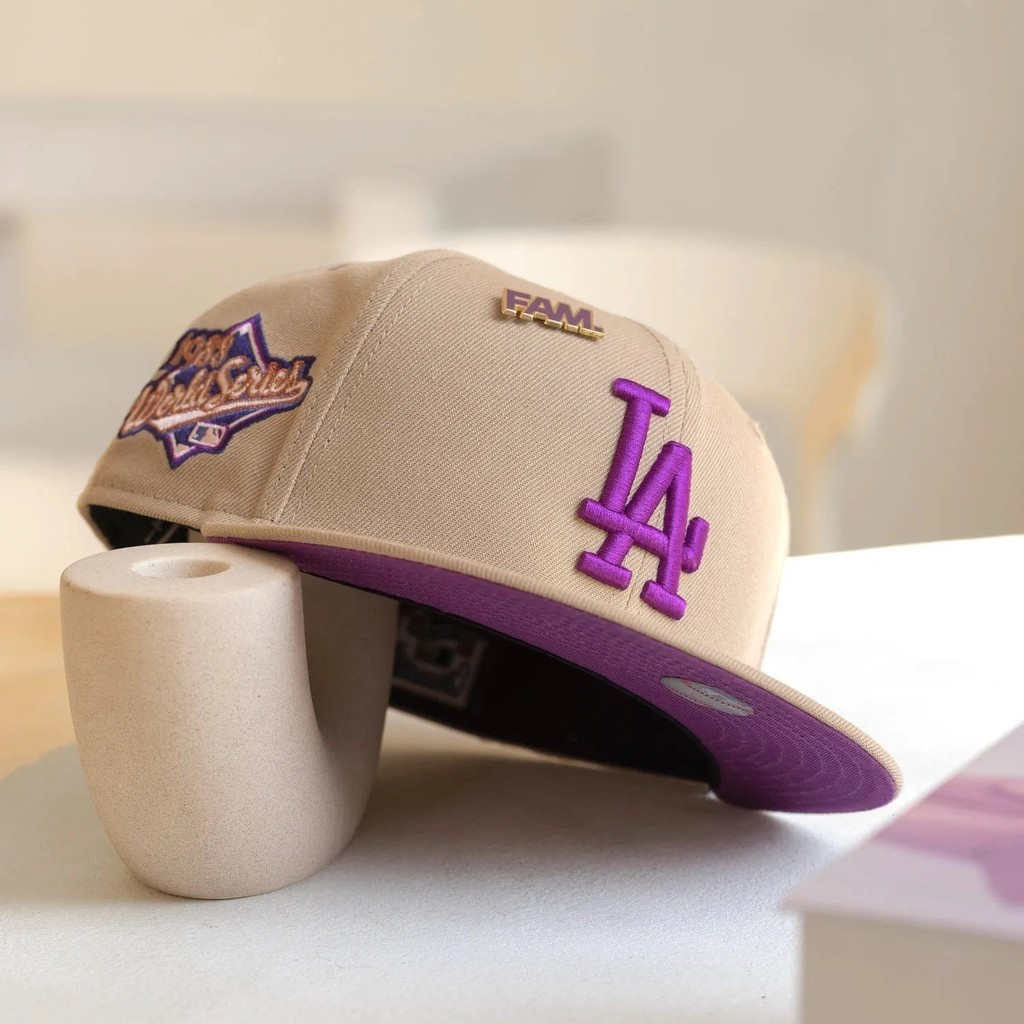 Mũ lưỡi trai New Era 59Fifty MLB Los Angeles Dodgers World Series 1988 màu Camel/Sparkling Grape chố