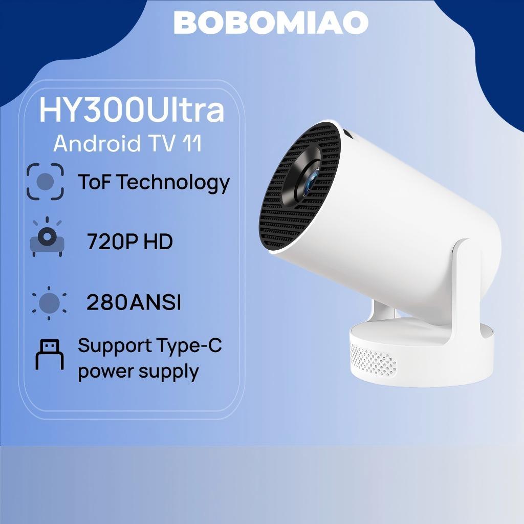 Máy chiếu BOBOMIAO HY300 Ultra, Độ sáng 200 ANSI, Giải mã 4K, Android 11.0, Wi-Fi 6, Bluetooth 5.4, 