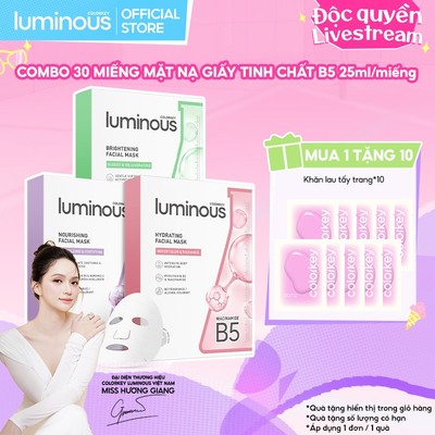 [KOL] Combo 3 Hộp Mặt Nạ Giấy Colorkey Luminous Facial Mask, 30 miếng