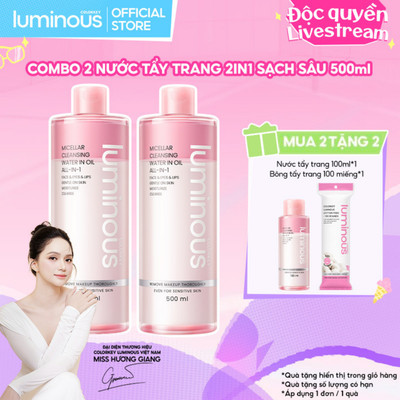 [KOL] Nước tẩy trang 2 Lớp Colorkey Luminous giúp sạch sâu lớp make up, bụi bẩn 500ml - Colorkey Luminous Micellar Water