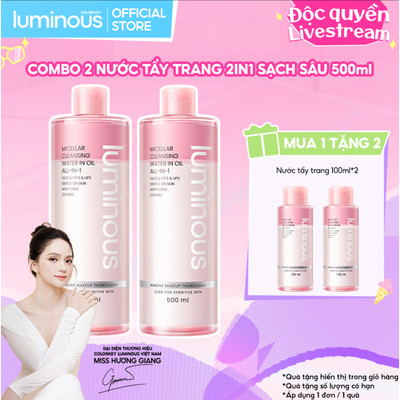 [KOL - EX] COMBO 2 nước tẩy trang Colorkey Luminous Micellar dạng dầu All-in-1 500ML