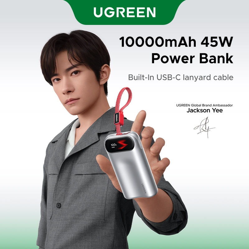 【CCC Certified】UGREEN X Jackson Yee Sạc dự phòng UGREEN 45W 10000mAh có màn hình, Bộ sạc di động sạc