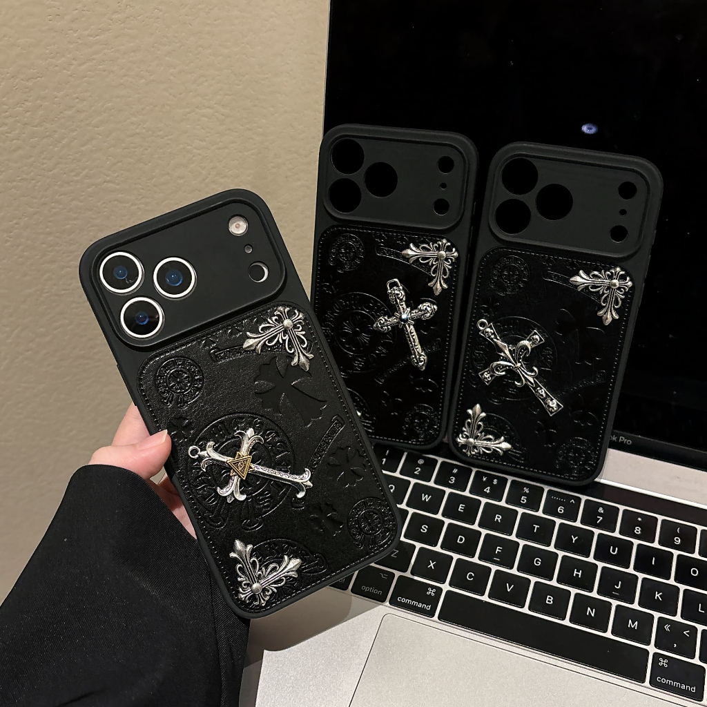 Ốp điện thoại Retro Cross DIY cho iphone 18 Pro Max 17 Pro Max 16 Pro Max 15 Pro Max 14 Pro Max i14 