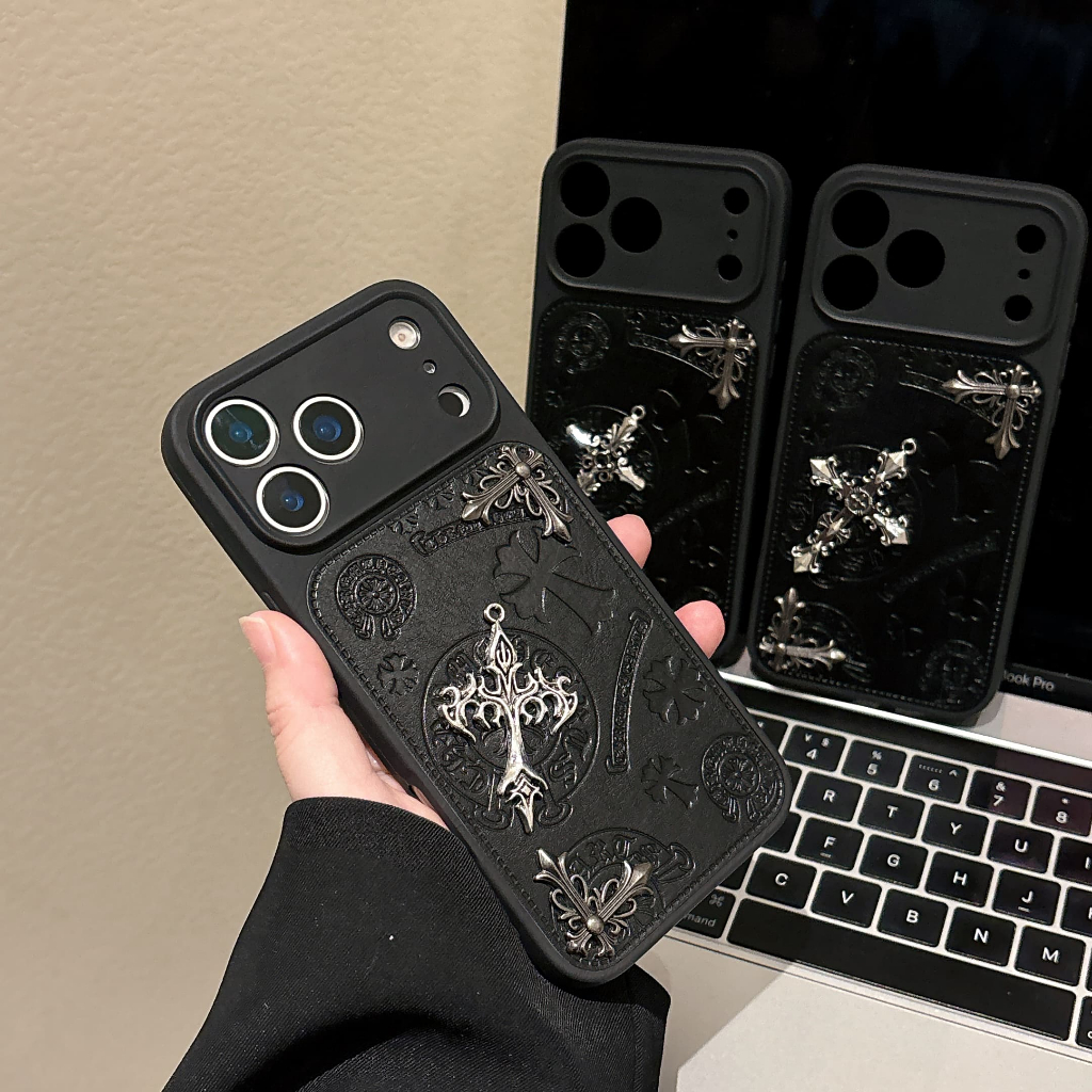 Ốp điện thoại Retro Cross DIY cho iphone 18 Pro Max 17 Pro Max 16 Pro Max 15 Pro Max 14 Pro Max i14 