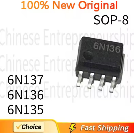 5 CHIẾC SOP-8 6N137 6N136 6N135 SOP-8 1.27mm Bộ ghép quang tốc độ cao khối lượng nhỏ Chất lượng Chín