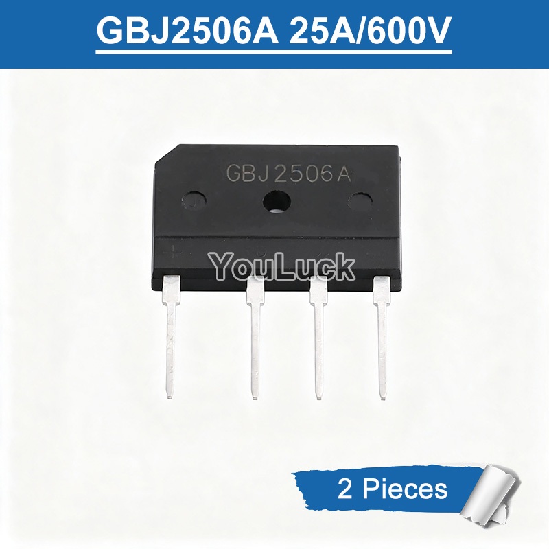2 Chiếc GBJ2506A 25A / 600V Cầu Chỉnh Lưu Mới Ban Đầu