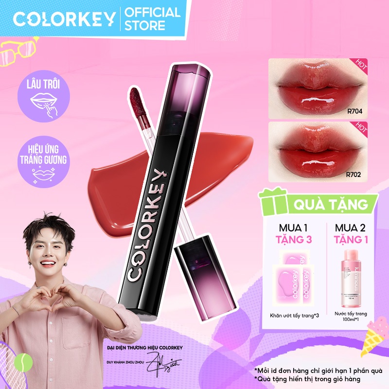 Son Bóng COLORKEY, Gương Bóng Căng Mọng, Lâu Trôi, Son môi bóng 2.5g