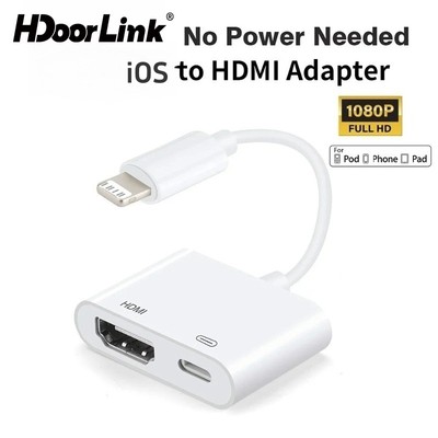 HdoorLink 2 Trong 1 IOS Sang HDMI Adapter TV 1080P HD Kỹ Thuật Số AV Adapter Chuyển Đổi Cho Điện Thoại Pad Sang Tivi Cùng Màn Hình Kết Nối