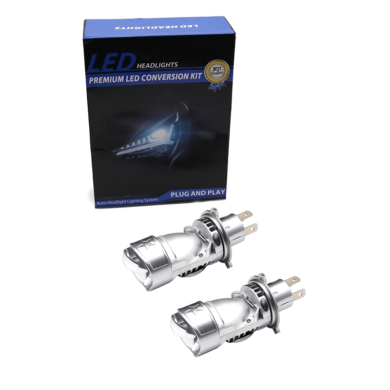 H4 Mini Ống Kính Máy Chiếu Cắm Và Chạy Bóng Đèn Pha Ô Tô H4 Bóng Đèn Pha Chùm Thấp Cao Có Ống Kính M