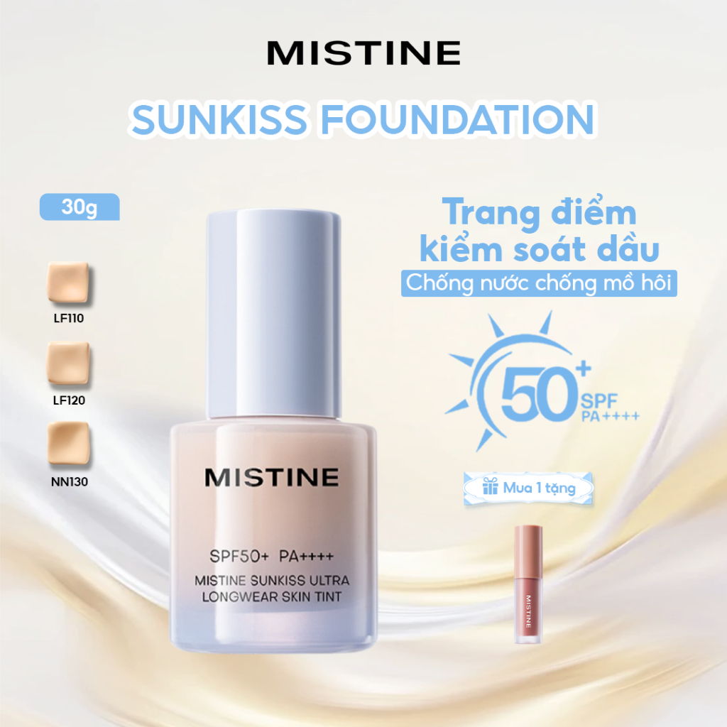Kem nền chống nắng lâu trôi MISTINE Kem nền chống nắng SPF50 + PA + + + + 30g
