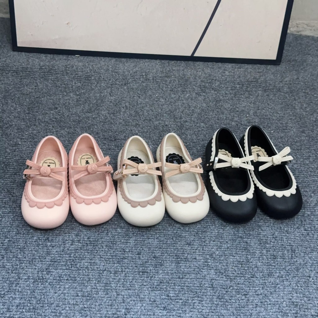 Brazil Melissa Girls Jelly Shoes Ren Bow Giày Sandal Trẻ Em