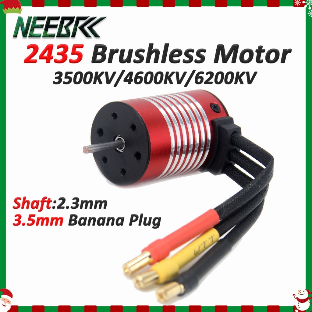 NEEBRC 2435 Cọ Chống Nước 3500KV 4600KV 6200KV Trục Động Cơ 2.3mm 2-3s Cho 1 / 16 1 / 18 RC Racing X