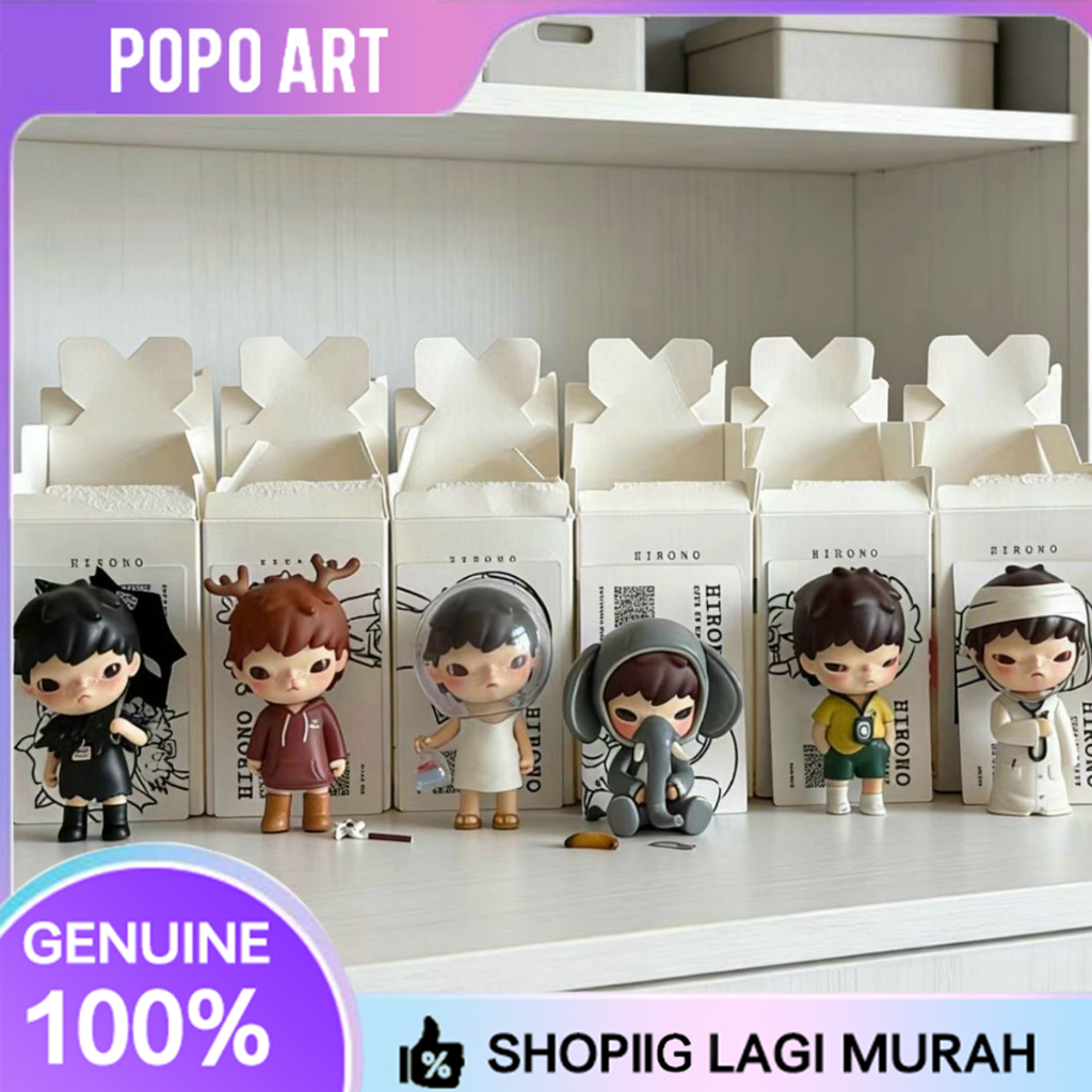 POPMART Hirono City Of Mercy Blind Box Full Set Xác Nhận Phong Cách Anime Hình Kawaii Búp Bê Để Bàn 