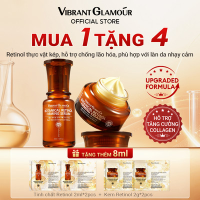 Double Botanical Retinol 2.0 Bộ Đôi VIBRANT GLAMOUR Phục Hồi & Trẻ Hóa Da, Kích Thích Collagen, Làm Mờ 5 Loại Nếp Nhăn, Săn Chắc Da, Căng Mịn Không Bí Dầu