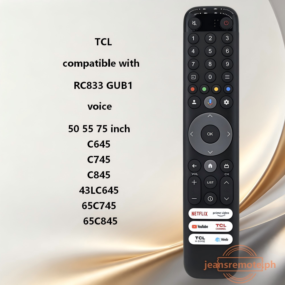 Điều khiển từ xa RC833 GUB1 tương thích với điều khiển từ xa bằng giọng nói TV TCL 50 55 75 inch C64