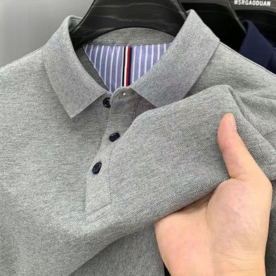 Áo thun nam thêu màu trơn tay ngắn mềm mại thoáng khí áo sơ mi polo thông thường đa năng nhanh khô hàng đầu nhiều màu tùy chọn WL001