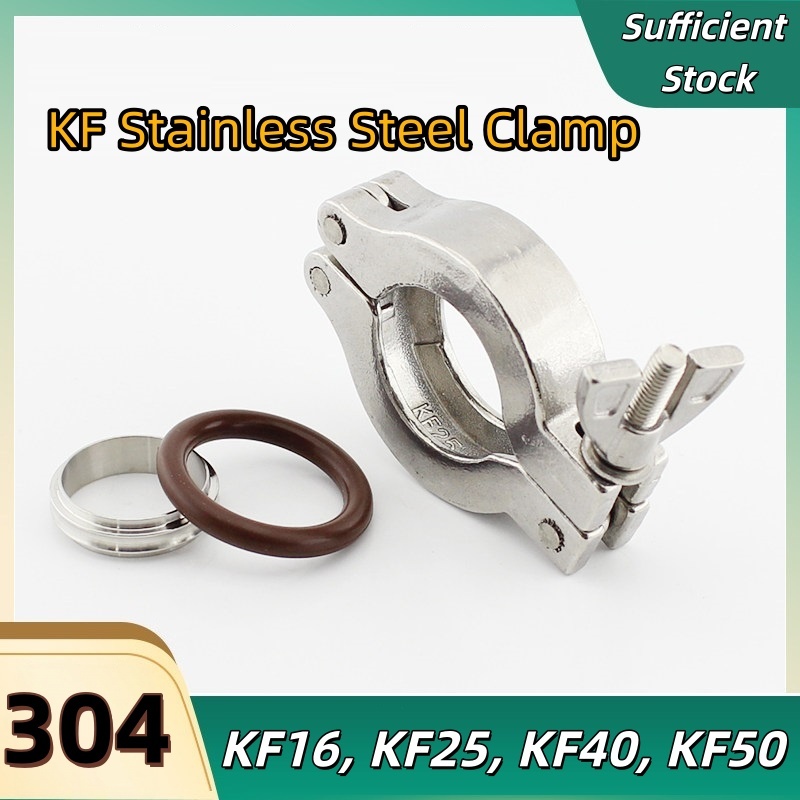 KF Chân Không Kẹp Thép Không Gỉ Kẹp Chân Không Niêm Phong Vòng Chân Đế KF16 KF25 KF40 KF50