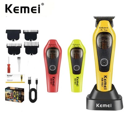 KEMEI 1921 Râu Máy cạo râu Cắt Tóc Nam Chuyên Nghiệp 9000RPM Cắt Tóc Máy Cắt Tóc Zero Gap T Blade Máy cạo râu 2 Nắp Mô Đun