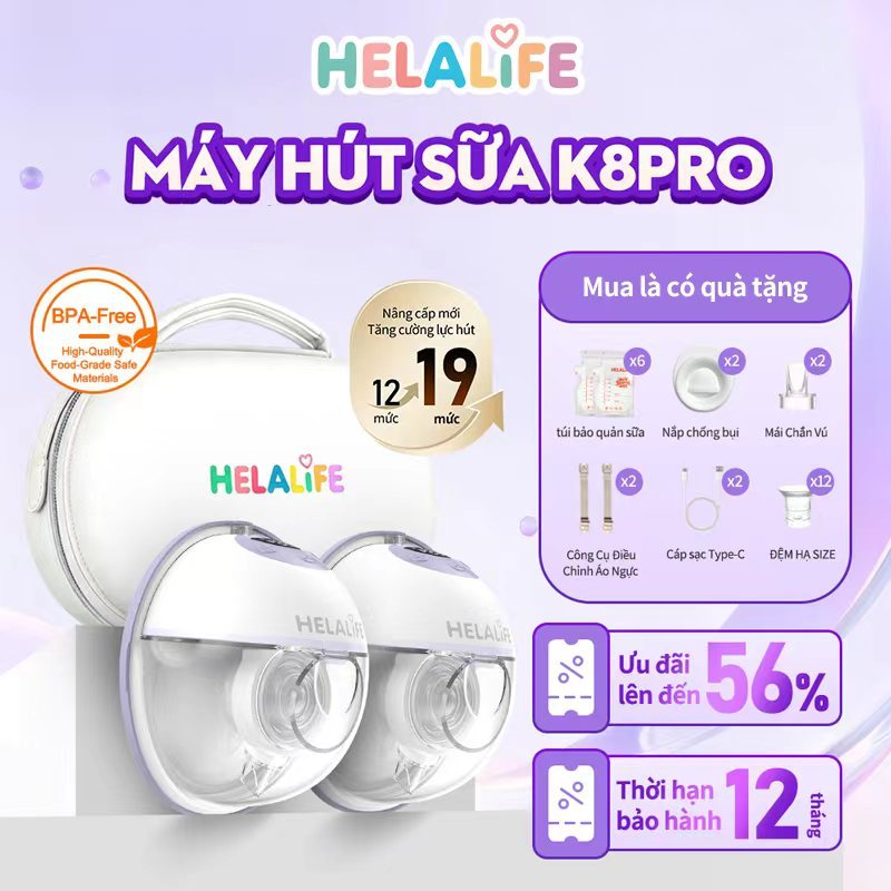 [ZY] Máy hút sữa điện cầm tay Helalife K8pro Máy hút sữa rảnh tay