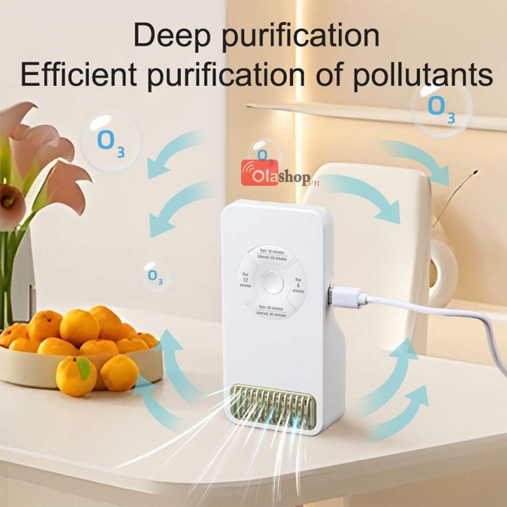 Máy lọc không khí tạo Ozone Mini, Máy khử trùng Ozone để khử mùi, khử trùng và làm sạch không khí tr