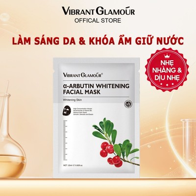 1 Mặt nạ dưỡng trắng α-Arbutin VIBRANT GLAMOUR Giảm vết thâm & Giảm sắc tố & Phục hồi săn chắc 25ml
